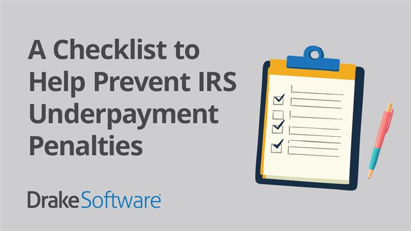 A Checklist to Help Prevent IRS Underpayment Penalties
